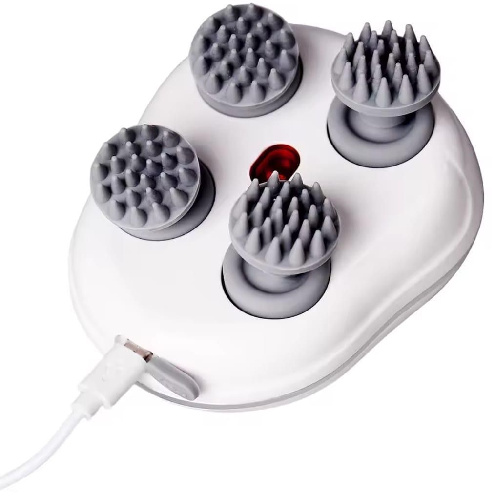 Electric Scalp Massager – Rechargeable Head Massager with 4 Massage Heads